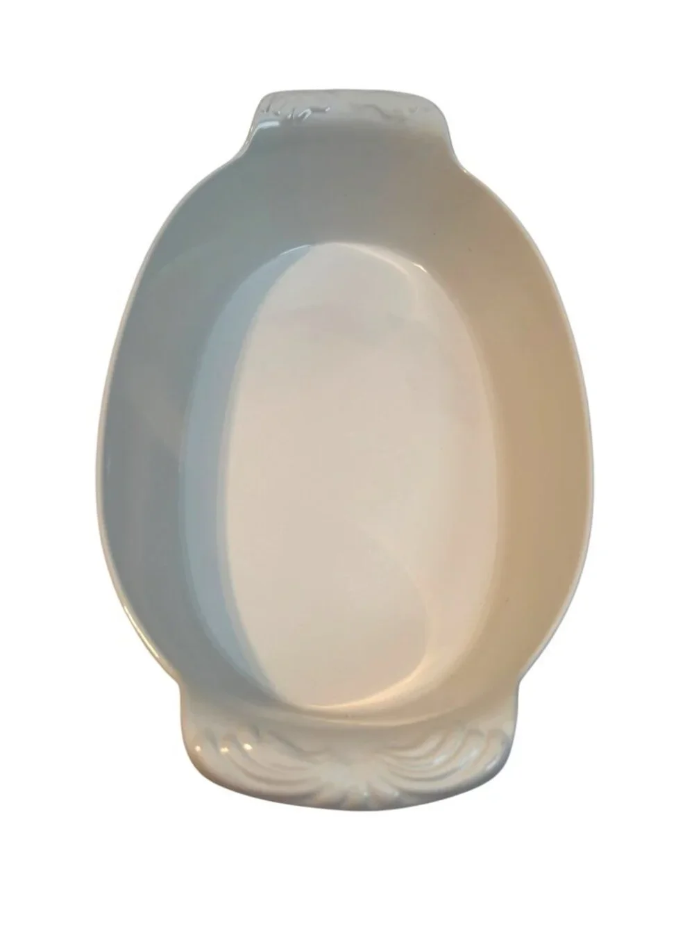 Nantucket White Ceramic Oval Serving Dish With Handles Microwave & Dishwasher Sa